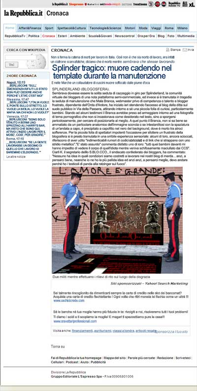 muore mentre lavora